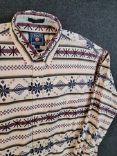 Vtg CHAPS RALPH LAUREN Aztec Western Southwest Long Sleeve Shirt Mens L 23x32