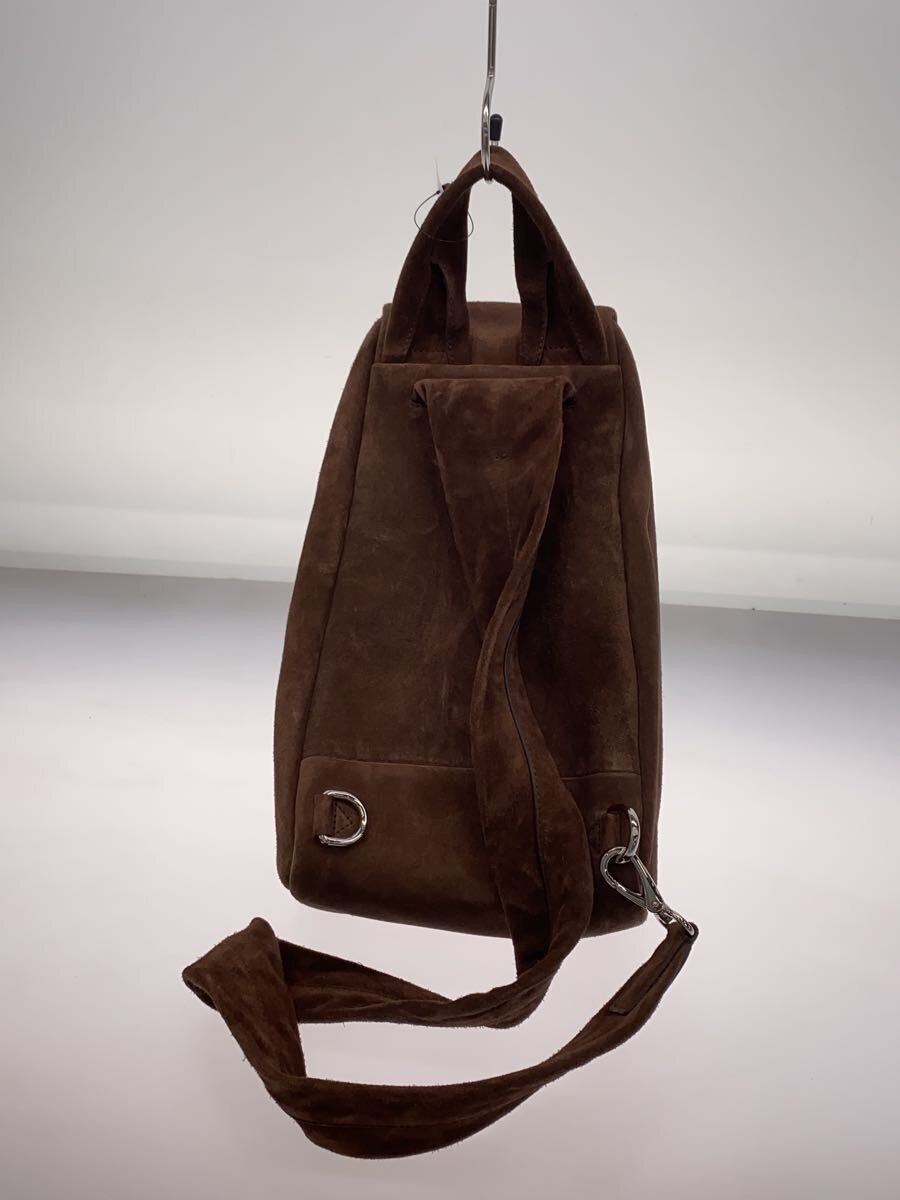 PRADABackpack Rucksack Suede BRW 2VZ114 One Shoulder Backpack Logo ZIPPERー Used thumbnail 3
