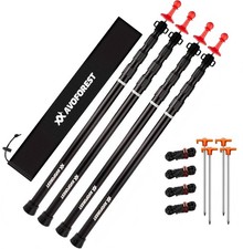 Tarp Poles Heavy Duty Adjustable, Aviation Aluminum 8.7FT Tent Poles Lengthen...