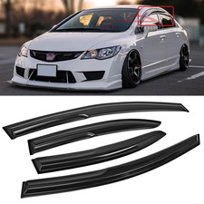 For 2006-2011 Honda Civic Sedan Jdm Mugen Style Window Visors Vent Tlidepsrflsee