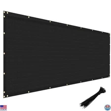 Windscreen4less Heavy-Duty 4' x 30' Black Privacy Fence Screen with Grommets