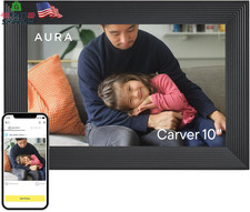 Aura Carver HD Wifi Digital Picture Frame, 10.1  , Add Photos with Aura App, Free