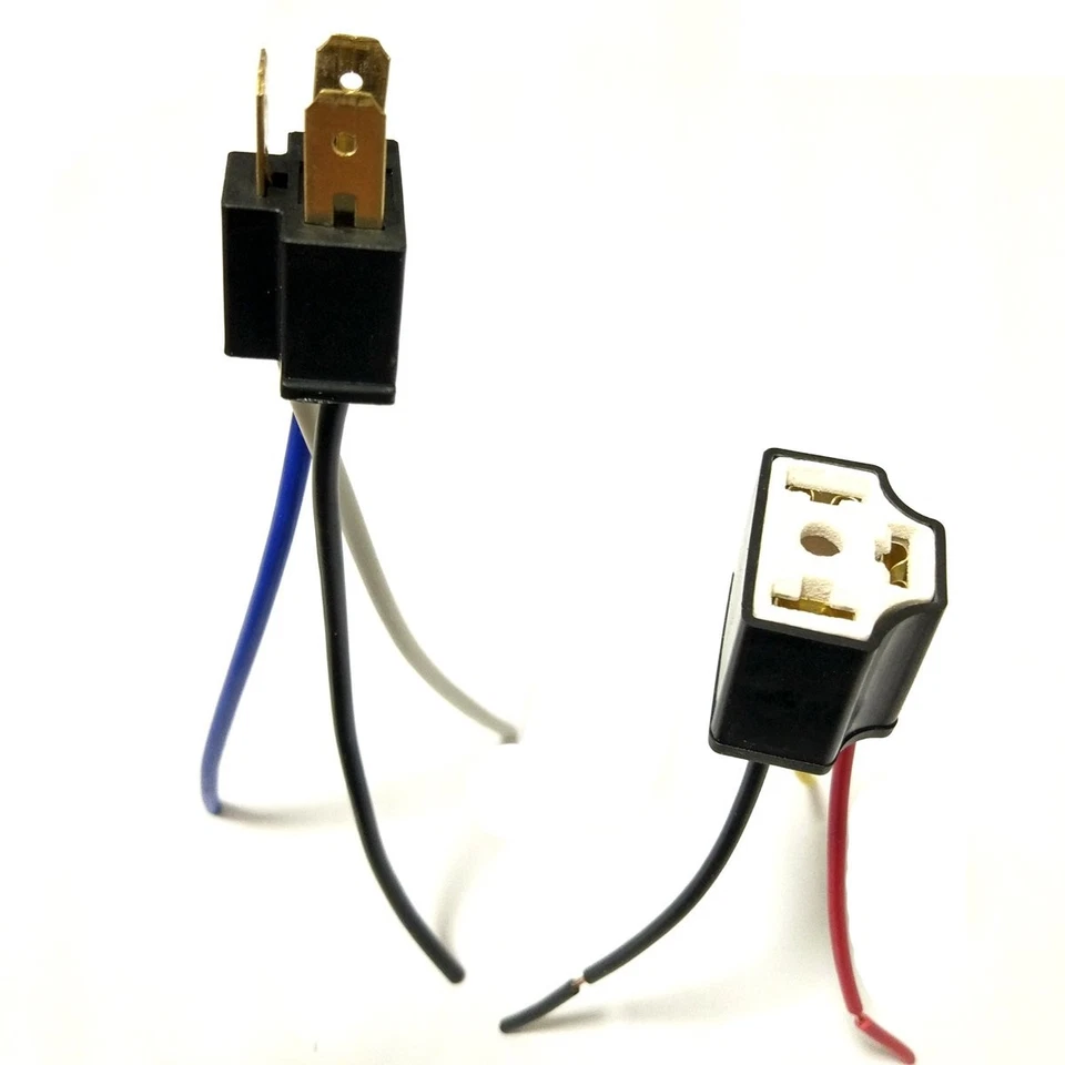 4Pairs For Mitsubishi H4 3Pin Head Lamp LED Xenon Kit Modify Wiring Plug+Socket - image 2 of 4