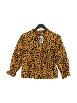 Oliver Bonas Damen Top UK 14 Gelb 100% Baumwolle Basic