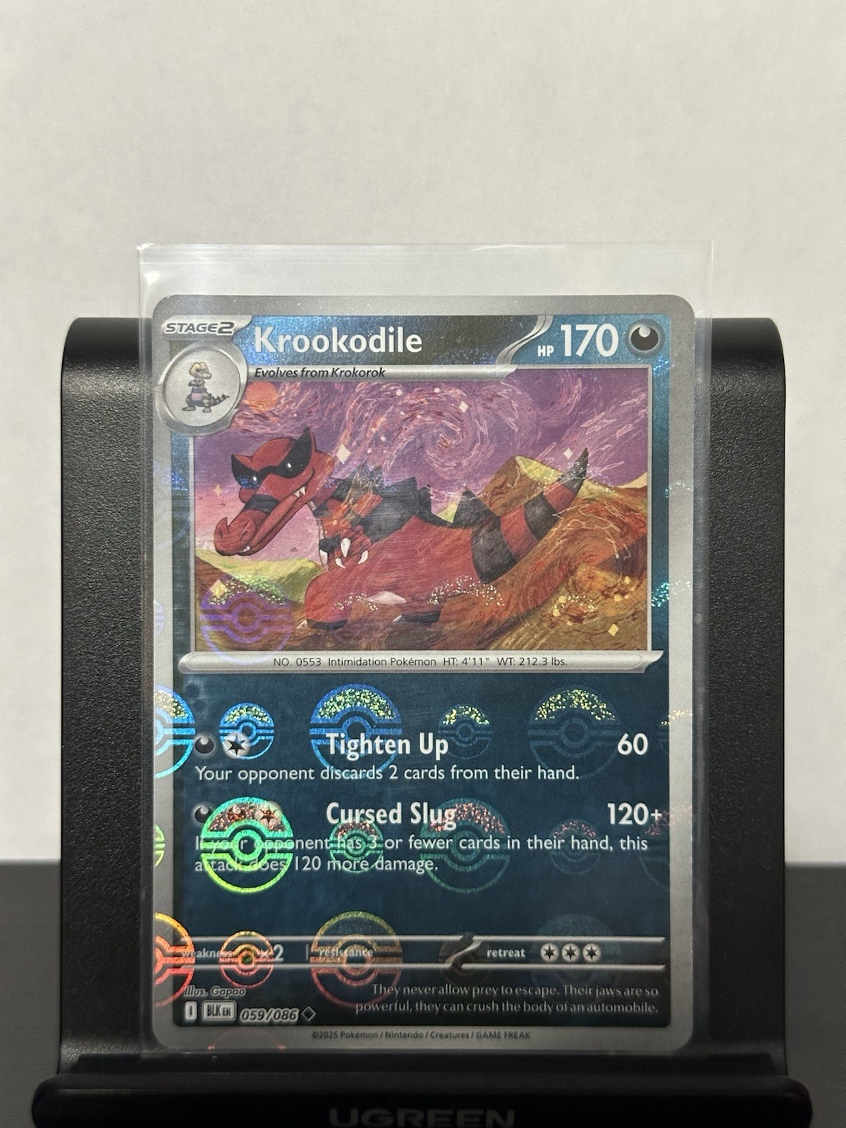 Pokémon Black Bolt Krookodile 059/086 (Pokeball Pattern) Holo NM