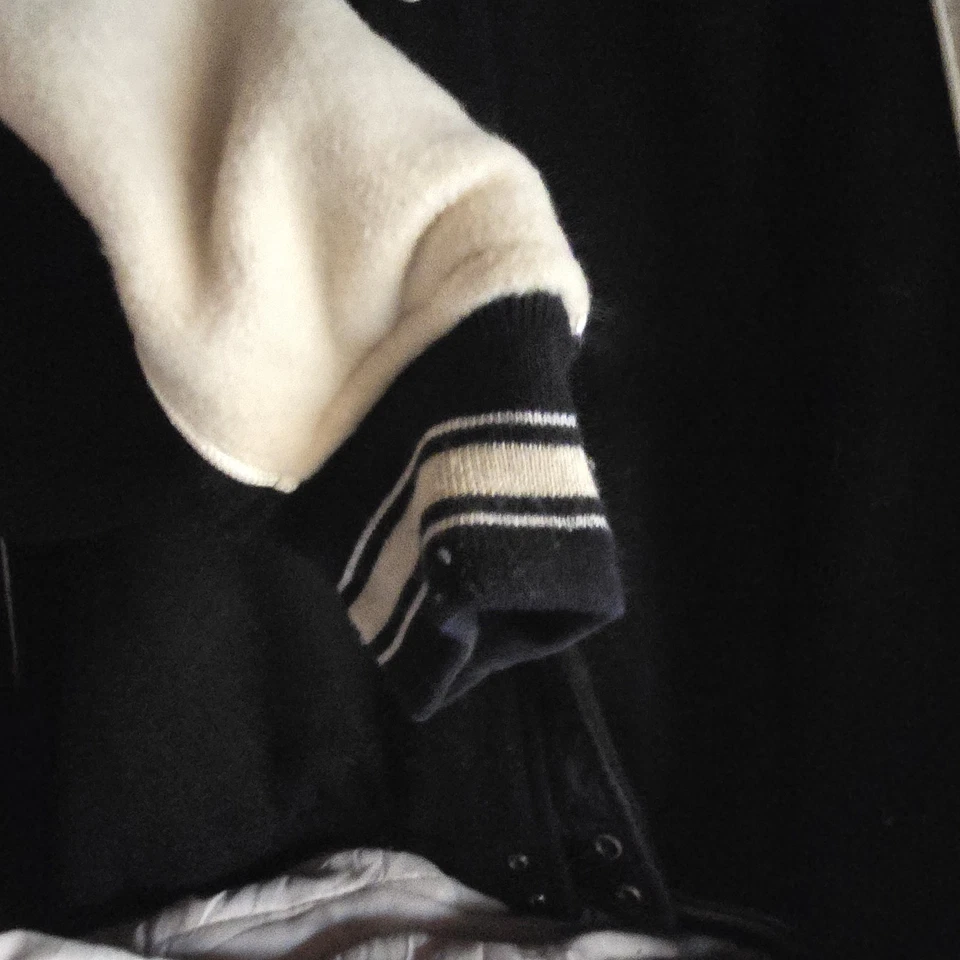 Chaqueta Universitaria Vintage Avirex Lana Reversible: Talla 6XL 6X: Negra Blanca  Foto 4 de 4