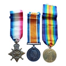 WW1 1914/15 Trio Of Medals - 17172 Pte P Ockwell Worcester Regt From Poulton