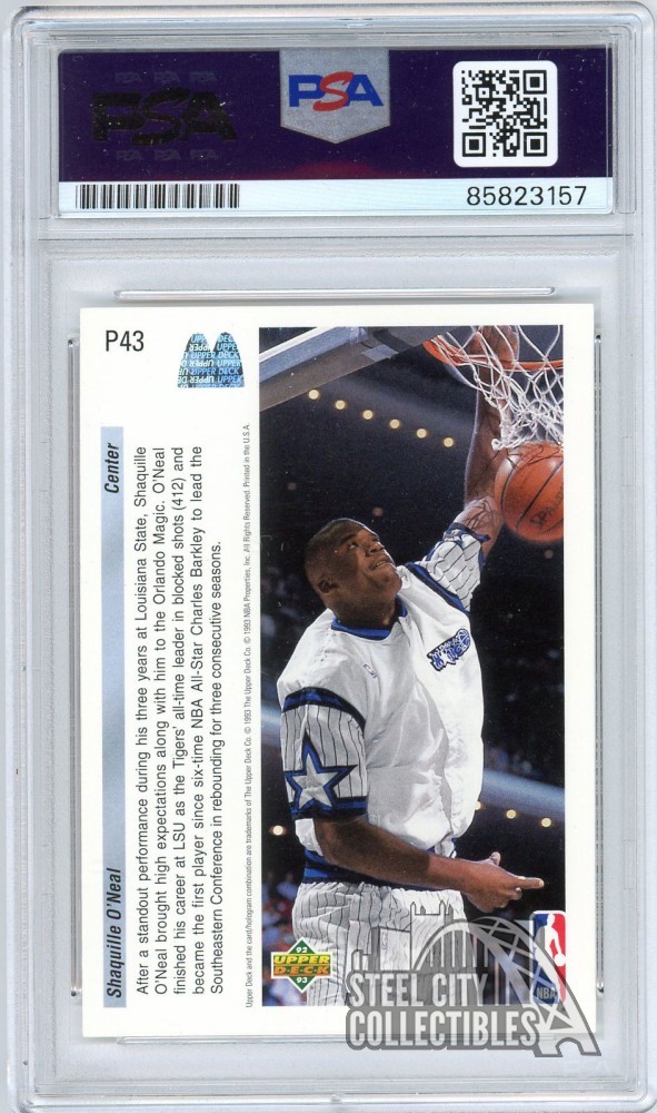 Shaquille O'Neal 1993 Upper Deck Future Rookie Auto Card PSA/DNA (Light Blue) view 2