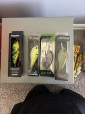 Fishing Lure Assortment Lot Of 8 Lures Crank Baits, Frog, Walking Baits And More