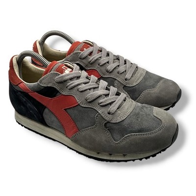 Diadora Trident S SW Herren Blau Grau Rot Turnschuhe Sneaker UK7 NEU Schneller Versand