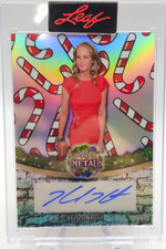 Helen Hunt Auto 5/10 Candy Cane 2025 Metal Leaf Happy Holidays #BA-HH1