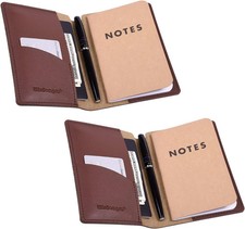2 Pack Leather Journal Notebook Cover for Field Notes Pocket Notebooks