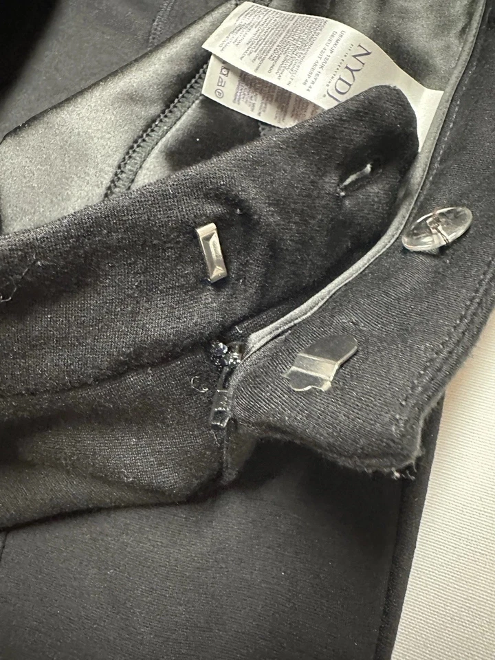 Pantalones NYDJ para mujer 12 negros tobillo ponte tejido elástico elevación pliegue comodidad profesional Foto 4 de 4