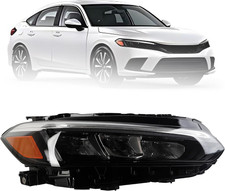 Right Passenger Side Chrome Full LED Headlight Assembly with DRL Compatible with