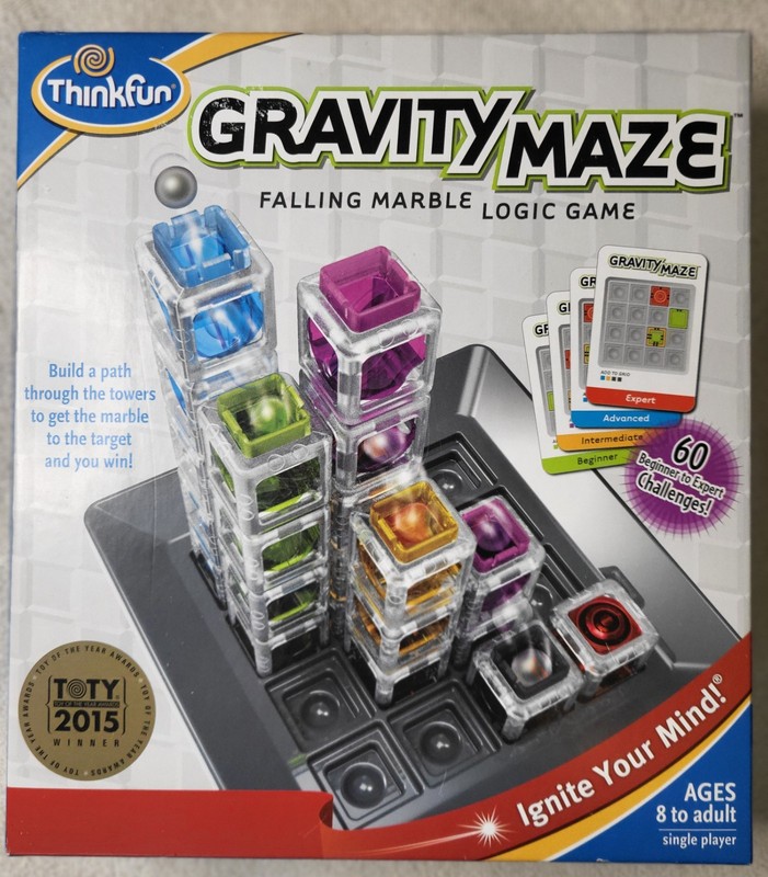 Gravity Maze Falling Marble Logic Game, "Toy Of The Year" winner. Great Shape.