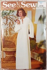 BUTTERICK 5796 See Sew Pattern VTG 70s UNCUT Misses Caftan Semi-fitted Size 12