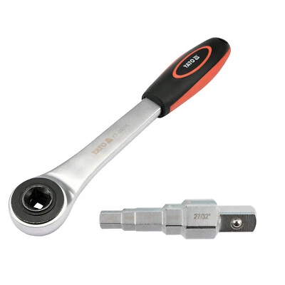 YATO Durchsteckratsche Stufenschlüssel Knarre Ratsche 1/2" Sanitär Klempner Werkzeug