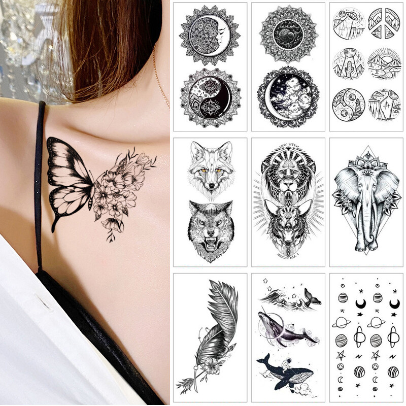 Tattoo Sticker Waterproof Fake Floral Tattoo Temporary Tiger Tattoo Arm  Body Art