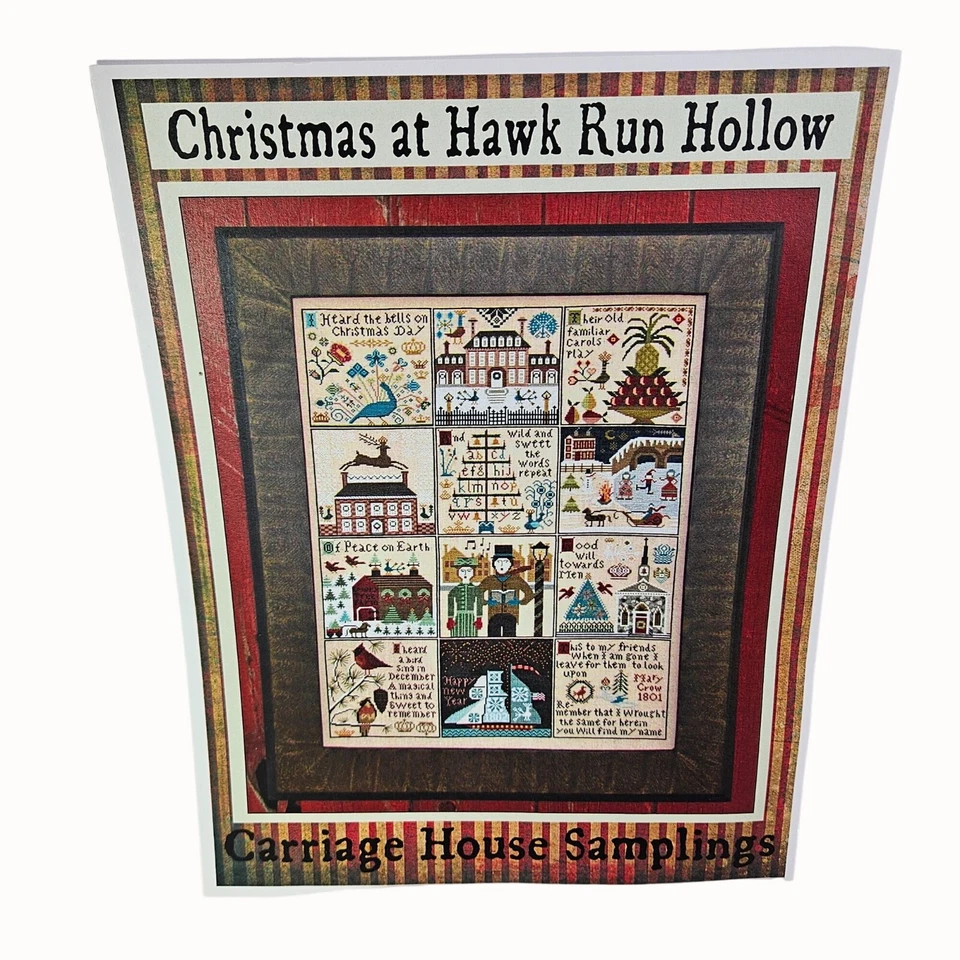 Рождественский Hawk Run Hollow and Redware Вышивка Крестом Pats Карета Дом Образцы - Изображение 2 из 4