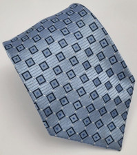 Jones New York Silk Tie Blue Gray Geometric Men Necktie 58 x 4