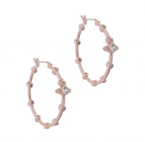 Vivienne Westwood Felicia Hoop Earrings In Rose Gold With Gift Packaging - Picture 2 of 12