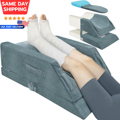 4 Height-Adjustable Leg Elevation Pillows for after Surgery with Ergonomic Curve