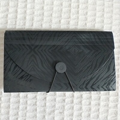 Target Brand Pocket Accordion Check File Folder Black Zebra Pattern 