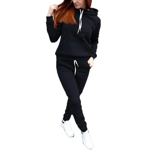 Women Casual Sweat Suit 2Pcs Set Hoodie Tracksuit Pants Tops Sweatshirt Sports - Bild 12 von 20