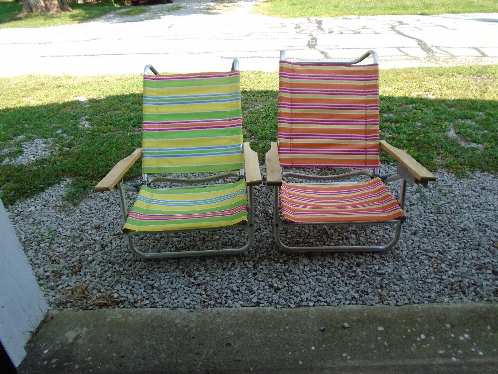 high wooden beach chairs