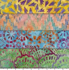 Lot of 4 1 Yard Cuts 100 Cotton Quilting Batik Fabric Spring Rainbow 330
