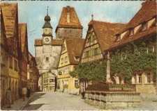 Old postcard Rothenburg Rodergasse with Markusturm GERMANY (1077168)