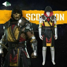 Mortal Kombat 11 Scorpion Man Hanzo Hasashi Cosplay Halloween Costume