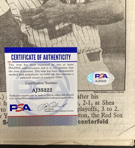 Gary Carter Signed Newspaper Gary’s Game 10/15/86 Daily News Baseball Auto PSA - Picture 3 of 4