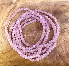 Wholesale 6 Pcs Natural Rose Quartz 4mm Faceted 7.5” Stretch Bracelet