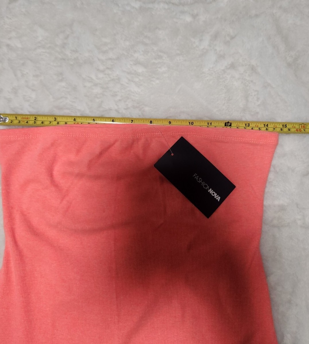 Fashion Nova Womens Trinity Tube Mini Dress Neon Orange Large