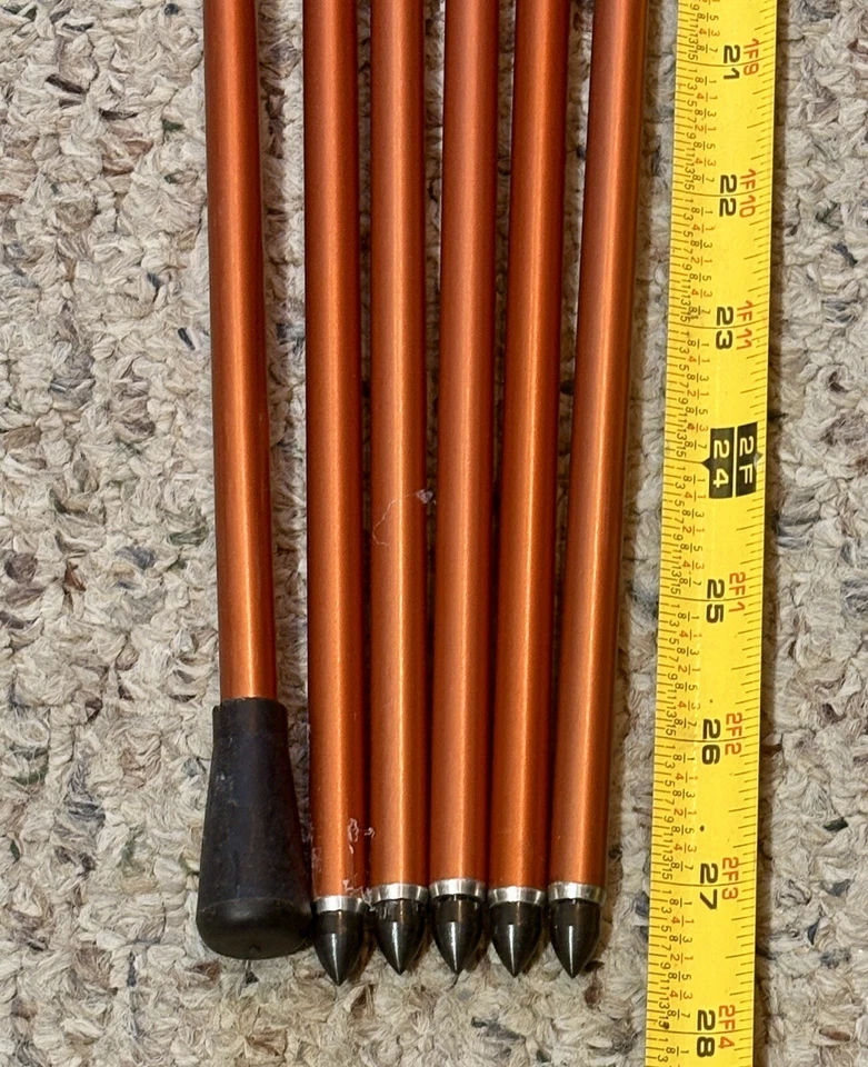 Easton 2514 Autumn Orange XX75 shafts Old Style Nocks- 6 Total 27” 2/Thumpers - Image 3 of 4