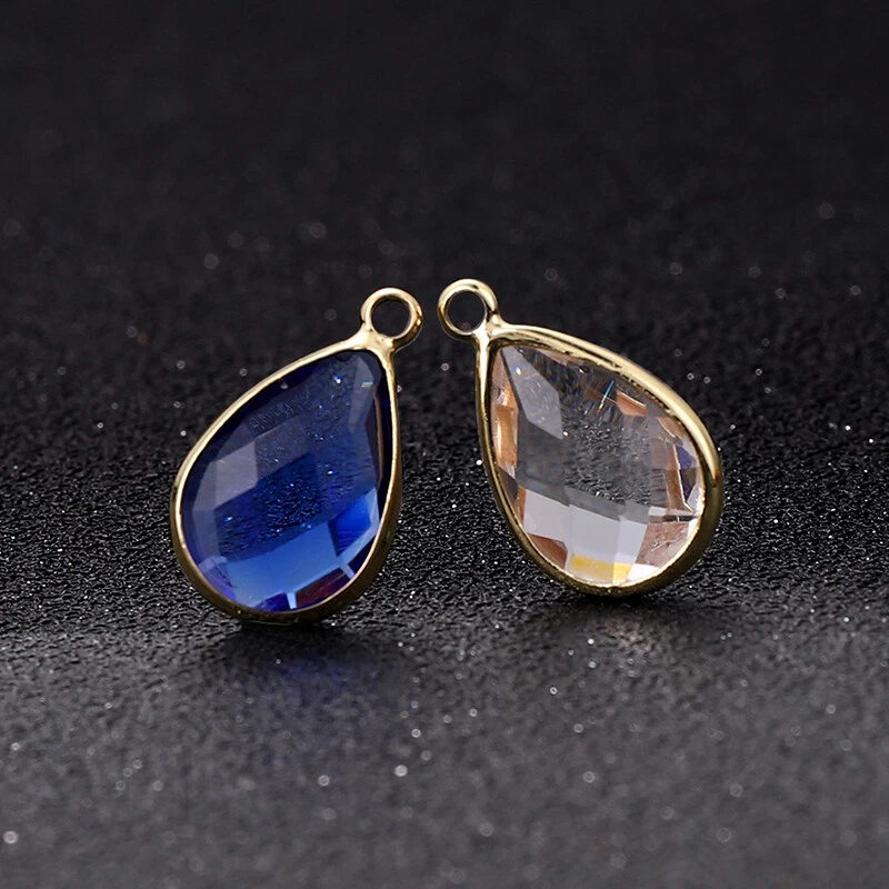 Pendientes pulsera colgante con conector de gotas de cristal de 10 piezas hágalo usted mismo Foto 3 de 4