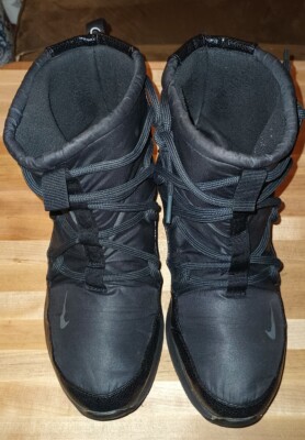 Nike Women's Tanjun High Rise Boots Black Anthracite Lace Up Sz
