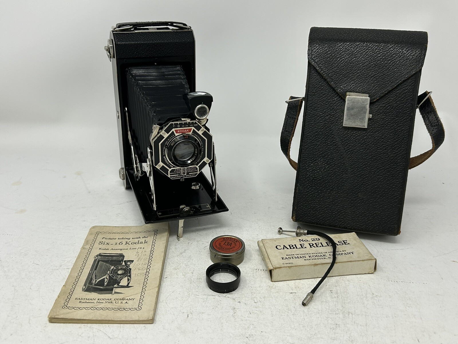 極上品 Kodak Six-16 Octagonal Art Deco Folding Camera 126mm f6.3 Lens