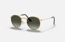 NEW AUTHENTIC RAY-BAN RB 3447 001 ROUND METAL GOLD G-15 LENS SUNGLASSES