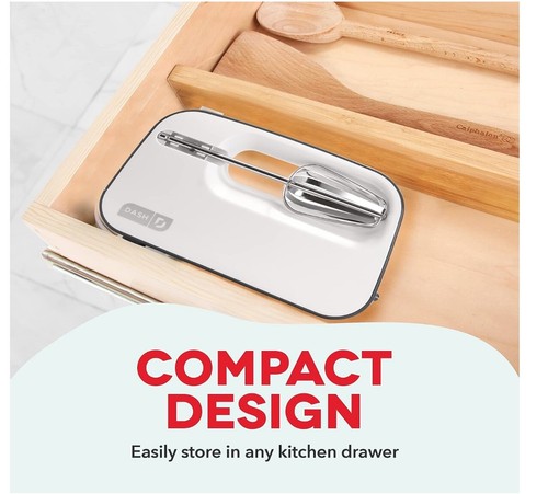 Compact Hand Mixer Electric for Whipping Mixing Cookies Cakes 3 Speed - Grey - Picture 4 of 8