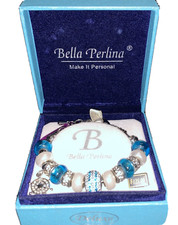 Bella Perlina Turquoise Blue and White Bracel...