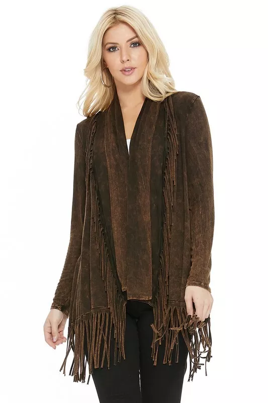 New T PARTY WOMEN CLASSIC LONG SLEEVE FRINGE CARDIGAN S M L XL eBay