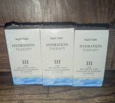 New 3 Pack NAIL TEK .5 Fl Oz HYDRATION THERAPY Topcoat For Dry Brittle Nails