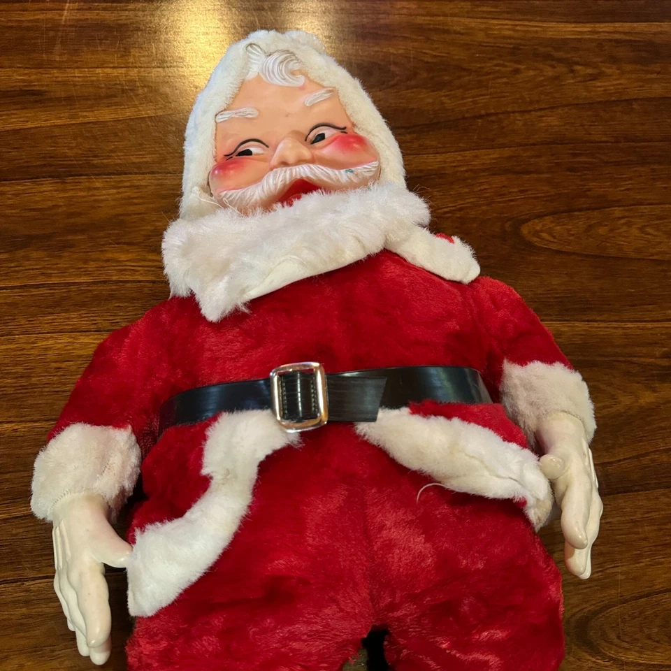 Vintage Santa Claus Rubber Face Christmas Plush Large Stuffed 26" Smiling - Image 4 of 4