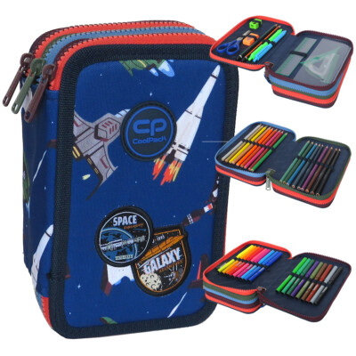 COOLPACK 3fach 44-teilig Mäppchen Federmappe Federtasche JUMPER SPACE ADVENTURES