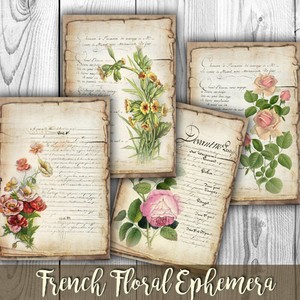 4x vintage paper pad rose flower newspaper collage sticker scrapbooking journal ebay