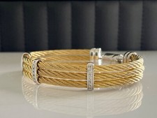 Stainless Steel 925 Sterling Silver 3 Row Cab...