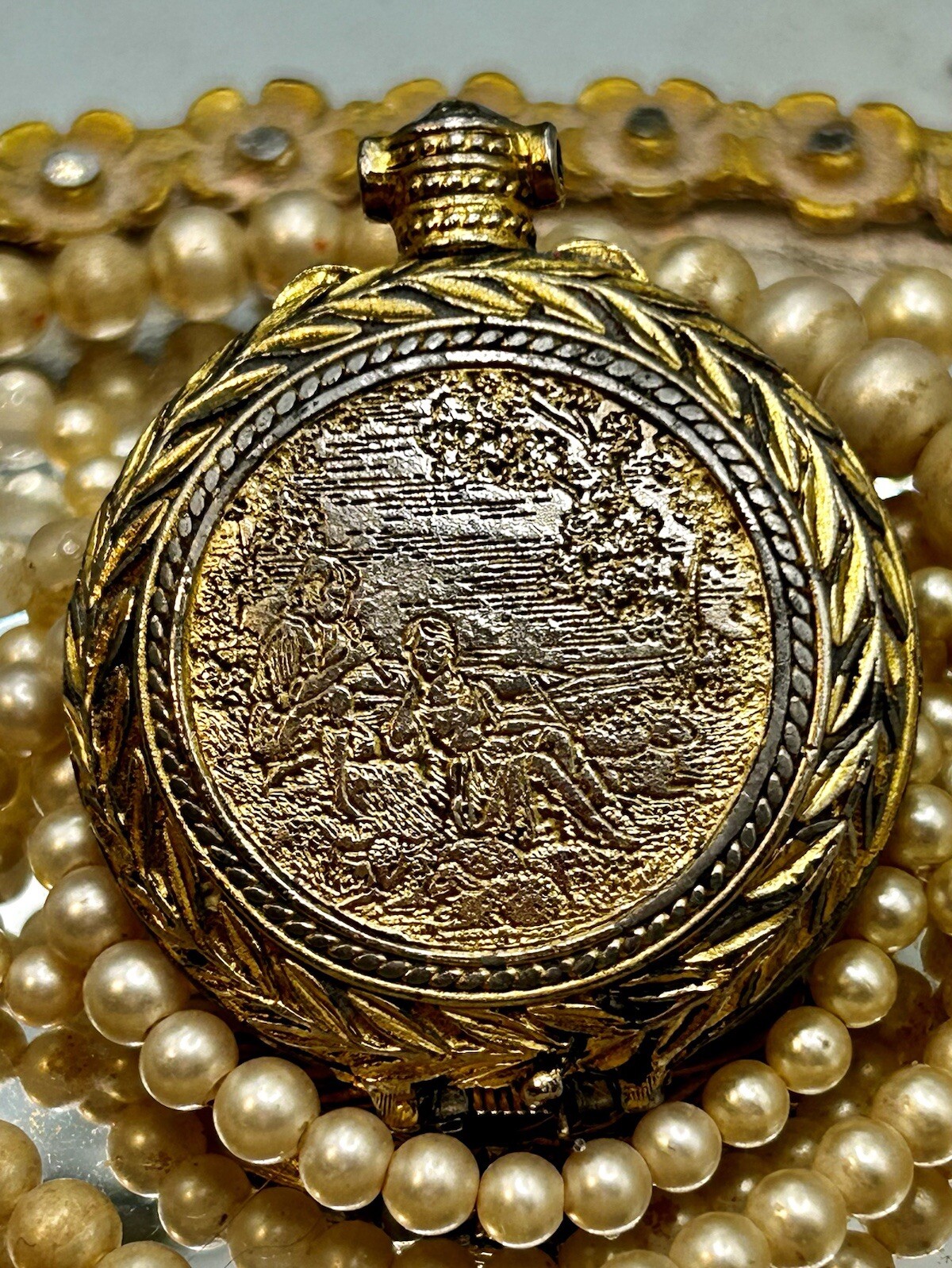 Vtg Max Factor Solid Perfume Locket/ Pendent 1.5”… - image 5