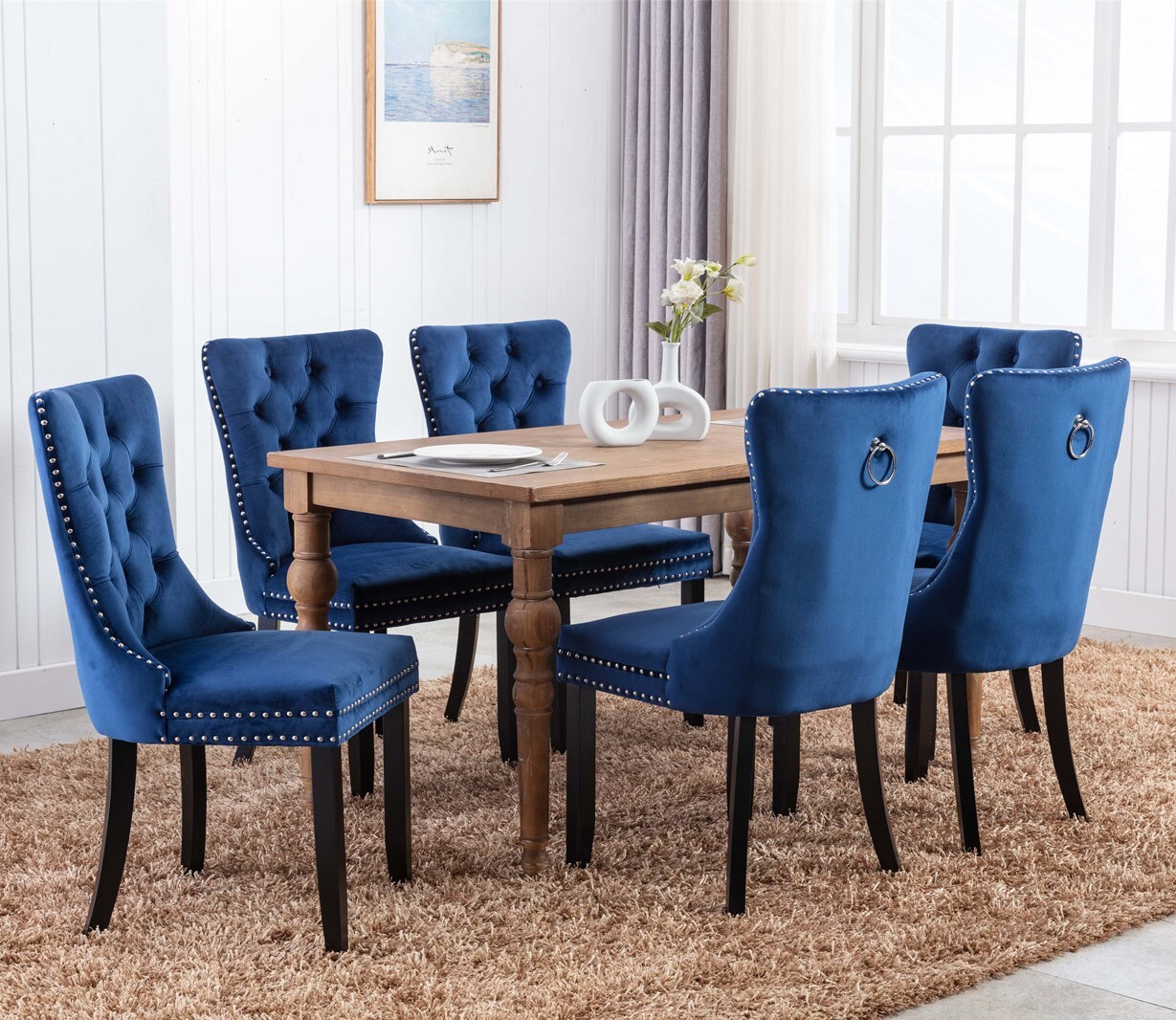 Modern Velvet Dining Chair Set 2 4 6 with Knocker Kitchen Bedroom Office Chair eBay